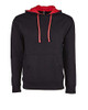 NEXT LEVEL APPAREL UNISEX FRENCH TERRY PULLOVER HOODIE - SIZE M - BLACK/RED