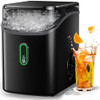 SILONN SLIM24B NUGGET ICE MAKER COUNTERTOP PEBBLE ICE CHEWABLE, 33LB - BLACK