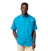 1287051462 COLUMBIA MEN'S TAMIAMI II SHORT SLEEVE SHIRT - MEN M - BLUE-ECHO New