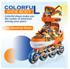 KUXUAN SKATES ADJUSTABLE INLINE SKATES YOUTH LARGE KIDS 3-6 - ORANGE