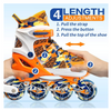 KUXUAN SKATES ADJUSTABLE INLINE SKATES YOUTH LARGE KIDS 3-6 - ORANGE