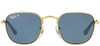 RAY-BAN JUNIOR SQUARE SUNGLASSES - LEGEND GOLD FRAME, BLUE POLARIZED LENSES