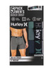 HURLEY REGRIND BOXER BRIEF (5-PACK), MEDIUM 32-34" - PALM TREE COMBO - BLACK New