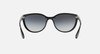RAY-BAN SUNGLASSES - POLISHED BLACK FRAME, GRAY GRADIENT LENSES, 59-20-130 3N