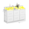LEADPRO DRESSER FOR BEDROOM 6 DRAWERS LED TV STAND CHEST STORAGE 5730002 - WHITE