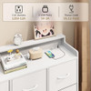 LEADPRO DRESSER FOR BEDROOM 6 DRAWERS LED TV STAND CHEST STORAGE 5730002 - WHITE