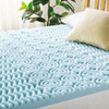 MELLOW 3" 5-ZONE MEMORY FOAM MATTRESS TOPPER COOLING GEL INFUSION QUEEN BLUE New