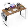 YSSOA SMALL SPACE WRITING DESK WITH HEADPHONE HOOKS MODERN SIMPLE DESIGN - BROWN