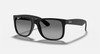 RAY-BAN JUSTIN CLASSIC MATTE RUBBER BLACK FRAME LIGHT GRAY LESNSES 54-16-145 3P