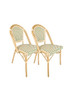 French Bistro Patio/Indoor Dining Chair, 2 Pack, Hand Woven Wicker (2, 10022)