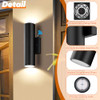 GOBRIGHT 2-PACK DUSK TO DAWN LED OUTDOOR LIGHTING MODERN WALL LIGHT - BLACK