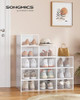 SONGMICS SHOE BOXES, SHOE STORAGE ORGANIZERS RACK FOR CLOSET - WHITE