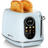 KEENSTONE SMART TOUCH SCREEN TOASTER 2 SLICE RETRO WIDE SLOT TAO1321A - BLUE New