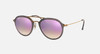 RAY-BAN HIGHSTREET PILOT TRANSPARENT GRAY LILAC GRADIENT LENSES 53-21-145 3N