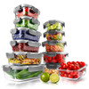 NutriChef Superior Glass Food Storage 24 Piece Stackable NCGLGY - GRAY