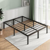 NOVILLA FULL SIZE METAL PLATFORM BED FRAME, STORAGE SPACE, N-F10013-F-BK - BLACK