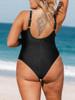CUPSHE WOMEN PLUS SIZE ONE PIECE SWIMSUIT V NECK MESH SHEER TUMMY CONTROL - XL