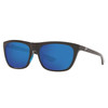 COSTA DEL MAR CHEECA SUNGLASSES - SHINY BLACK FRAME,BLUE MIRROR POLARIZED LENSES