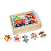 Melissa & Doug Wooden Jigsaw Puzzles in a Box 2-Pack Pets & Vehicles New