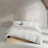 CALVIN KLEIN QUEEN DUVET COVER SET SOFT LINEN BLEND BEDDING - WHITE