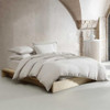 CALVIN KLEIN QUEEN DUVET COVER SET SOFT LINEN BLEND BEDDING - WHITE