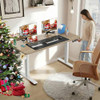 FAREXON ELECTRIC STANDING DESK ADJUSTABLE HEIGHT ,FOOT PAD - OAK GRAY