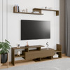LeisureMod Surrey Mid-Century Modern TV Stand MDF Shelves Bookcase STS60OW-Oak
