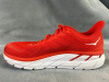 HOKA ONE ONE MENS CLIFTON 7 RUNNING SHOES - SIZE: MEN 9 - RED/WHITE