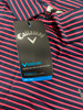 CALLAWAY MEN'S STRIPED PERF GOLF POLO SHIRT SHORT SLEEVE SIZE: MEN L - BLUE/RED New