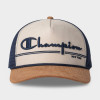 CHAMPION ADULT TRAVIS FAUX SUEDE AND CORDUROY BASEBALL HAT - BROWN/NAVY/WHITE New