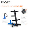CAP BARBELL OLYMPIC PLATE TREE STORAGE RACK FOR WEIGHTS AND BAR BLUE