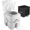 ALPCOUR PORTABLE TOILET COMMODE TRAVEL BAG PISTON PUMP FLUSH 5.3 Gallon - WHITE New