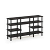 FURINNO TURN-N-TUBE 4-TIER MULTIPURPOSE WIDE SHELF TV STAND - ESPRESSO/BLACK