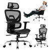 SYNORLA ERGONOMIC OFFICE CHAIR FOOTREST MESH DESK CHAIR 135° RECLINE - BLACK