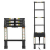 RIKADE TELESCOPIC LADDER 6.5FT ALUMINUM TELESCOPING LADDER NON-SLIP BLACK