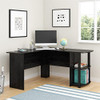 AMERIWOOD HOME DAKOTA L-DESK WITH BOOKSHELVES 9354026PCOM - BLACK OAK