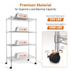 SIMPLE DELUXE HEAVY DUTY 4-TIER SHELVING WITH WHEELS 35.43"W X 17.72"D X 61.02"