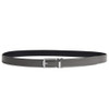 CARLO FELLINI GENUINE LEATHER RATCHET BELT, 28"-52" - GRAY BELT / SILVER BUCKLE