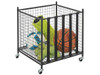 TRUE & TIDY SPORTS EQUIPMENT STORAGE CART WITH ELASTIC STRAPS AND WHEELS - BLACK