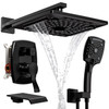 ELLO&ALLO MATTE BLACK TUB SHOWER FAUCET SET VALVE TRIM KIT ES-B-T1009-BLACK