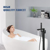FAHKNS Matte Black Freestanding Bathtub Faucet Bathtub Filler Floor - Black