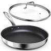 IMARKU NON STICK FRYING PANS 12" STAINLESS STEEL PAN I-PFP0582 - SILVER