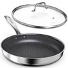 IMARKU NON STICK FRYING PANS 12" STAINLESS STEEL PAN I-PFP0582 - SILVER