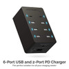 SABRENT 100 WATT 8 PORT FAMILY SIZED USB RAPID CHARGER - BLACK