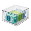 IDESIGN CLEAR PLASTIC STORAGE DRAWER, STACKABLE ORGANIZER FOR BATHROOM - CLEAR New
