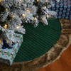 NATIONAL TREE COMPANY CHRISTMAS TREE SKIRT, FAUX FUR, RURAL QUILTED 48" - GREEN New