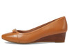 W30221 Cole Haan Women Malta Wedge Pecan Leather Natural Stack Size 8.5