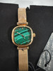 TOTWOOO WATCH CRYSTAL ACCENTED SCARLETTE STAINLESS STEEL QUARTZ RODE GOLD/GREEN New