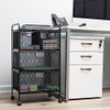 MIND READER CART WITH DRAWERS, MULTIPURPOSE OFFICE ORGANIZER, METAL, 4DRMESH-BLK New