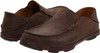 OK10128 OLUKAI MOLOA MEN'S PREMIUM LEATHER SHOES, SIZE 9 - DARK WOOD/JAVA
